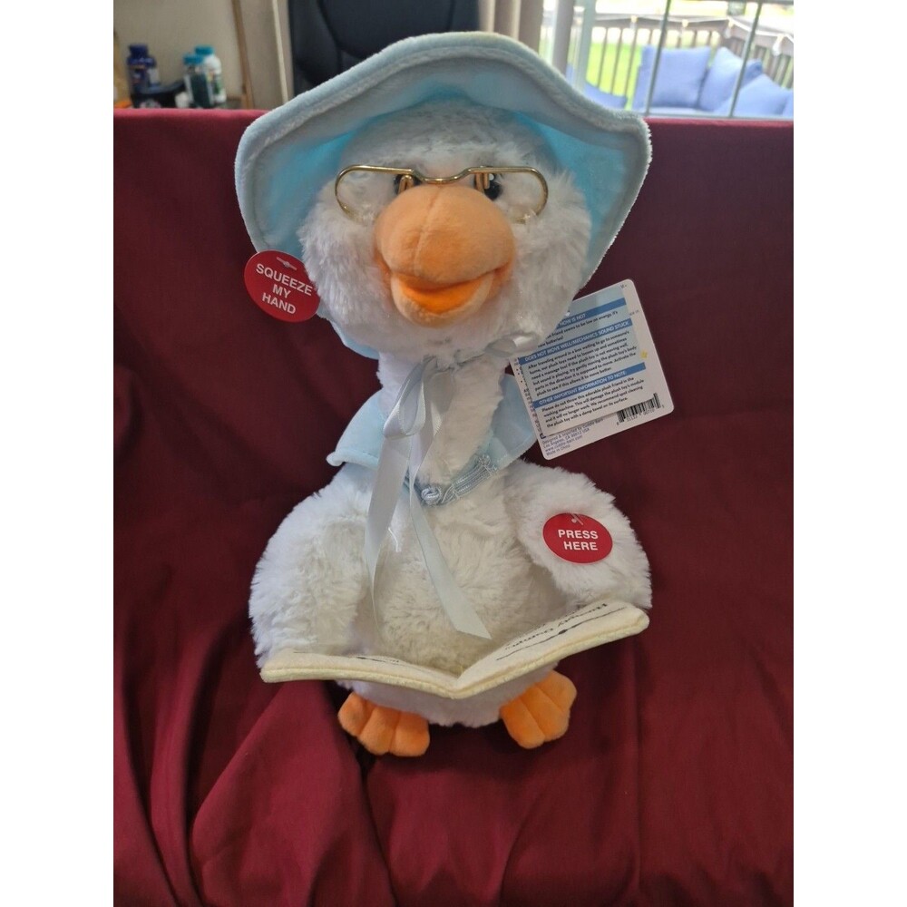 Cuddle Barn Mother Goose 14" Plush Animated Talking 7  Rhymes W/Tags Read